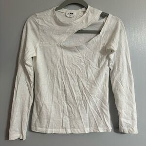 LNA White Long Sleeve Top Size XS
